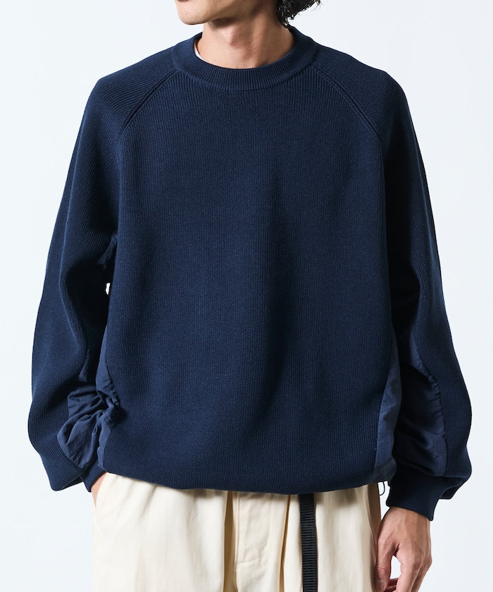 FREAK’S STORE / 拼接抽繩下襬 針織圓領衫