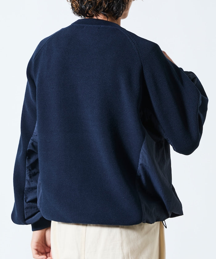 FREAK’S STORE / 拼接抽繩下襬 針織圓領衫