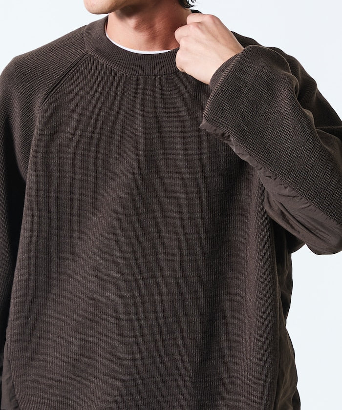 FREAK’S STORE / 拼接抽繩下襬 針織圓領衫