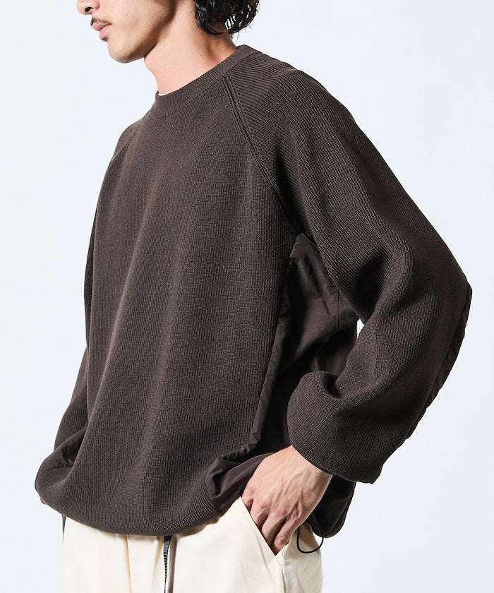 FREAK’S STORE / 拼接抽繩下襬 針織圓領衫