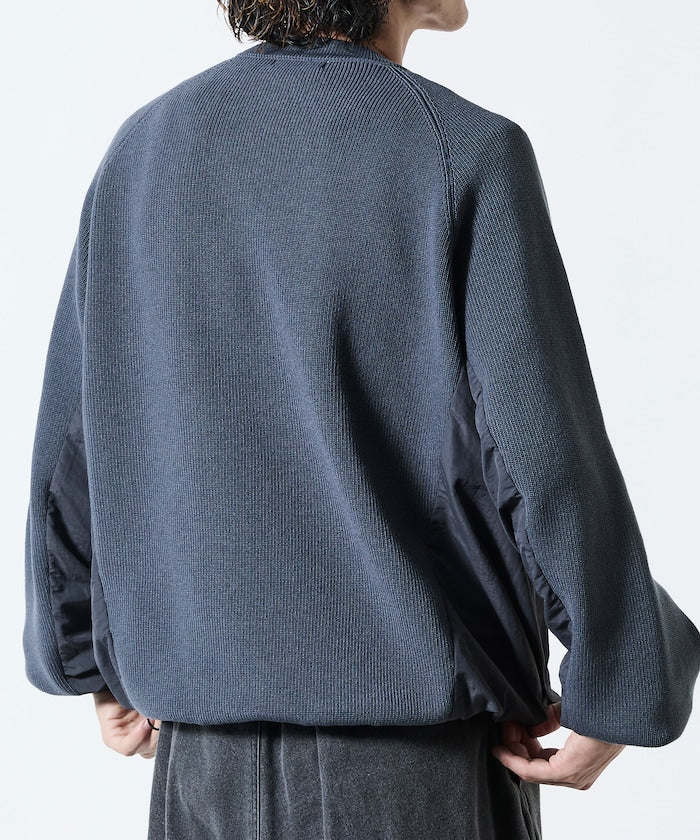 FREAK’S STORE / 拼接抽繩下襬 針織圓領衫