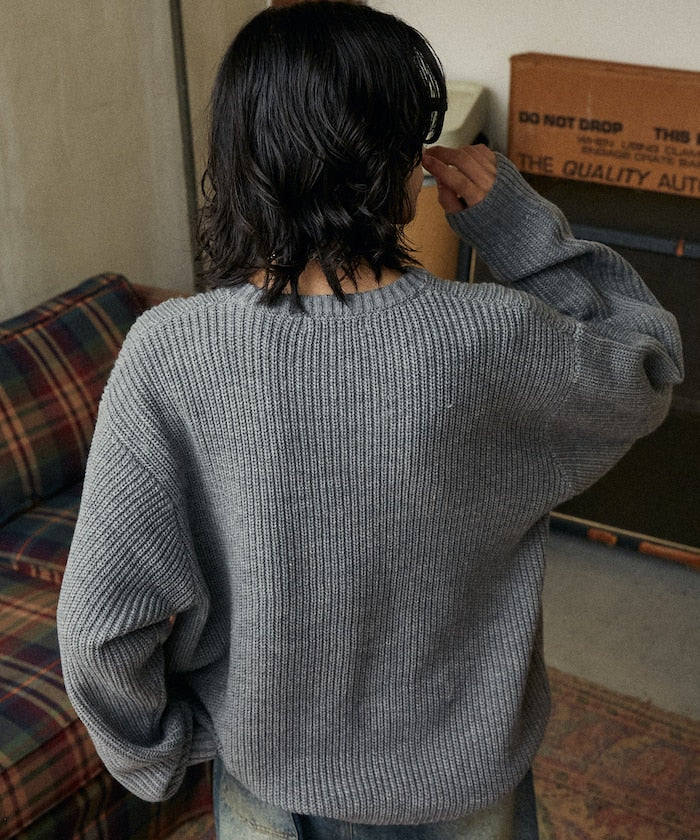 U.S. POLO ASSN. / 刺繡畔編圓領針織衫