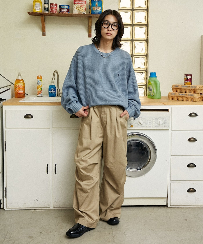 U.S. POLO ASSN. / 刺繡畔編圓領針織衫