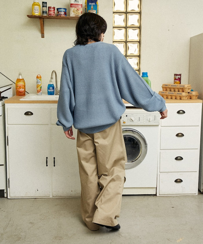 U.S. POLO ASSN. / 刺繡畔編圓領針織衫