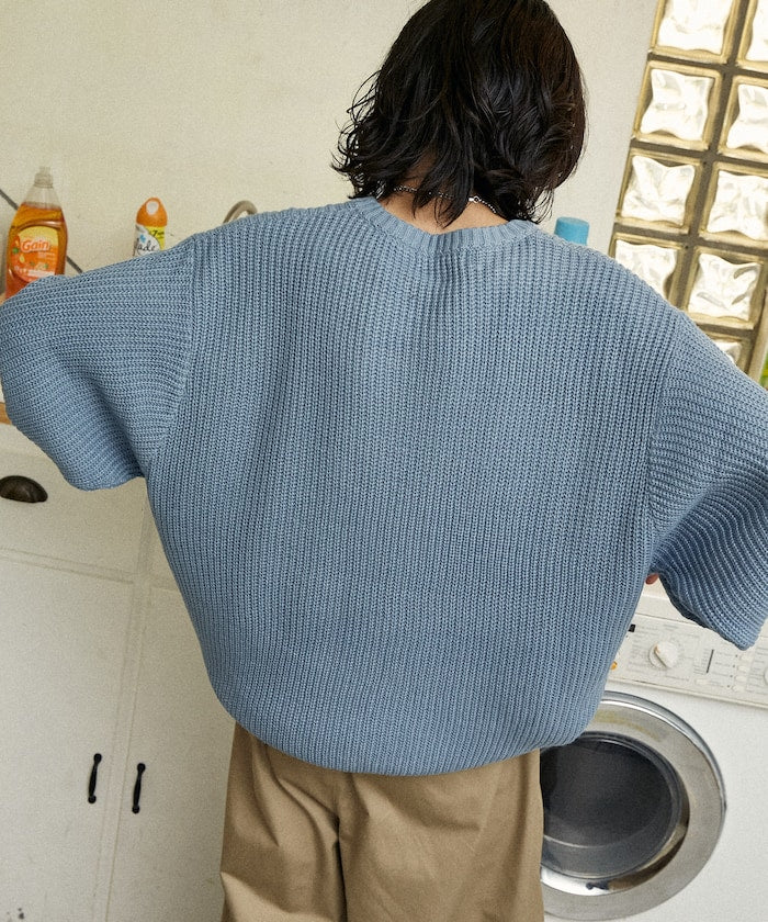 U.S. POLO ASSN. / 刺繡畔編圓領針織衫