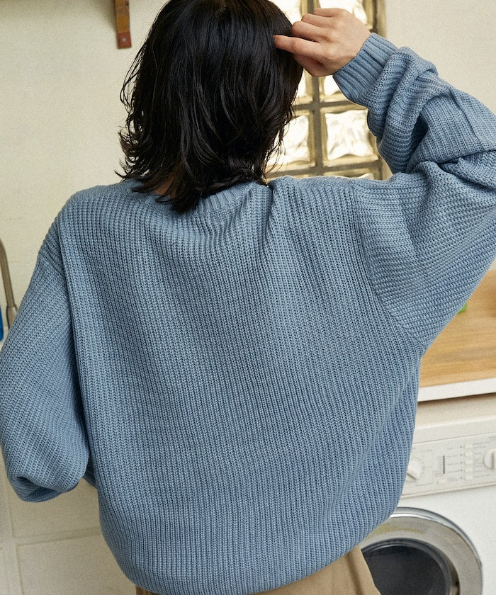 U.S. POLO ASSN. / 刺繡畔編圓領針織衫