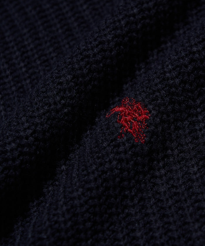 U.S. POLO ASSN. / 刺繡畔編圓領針織衫