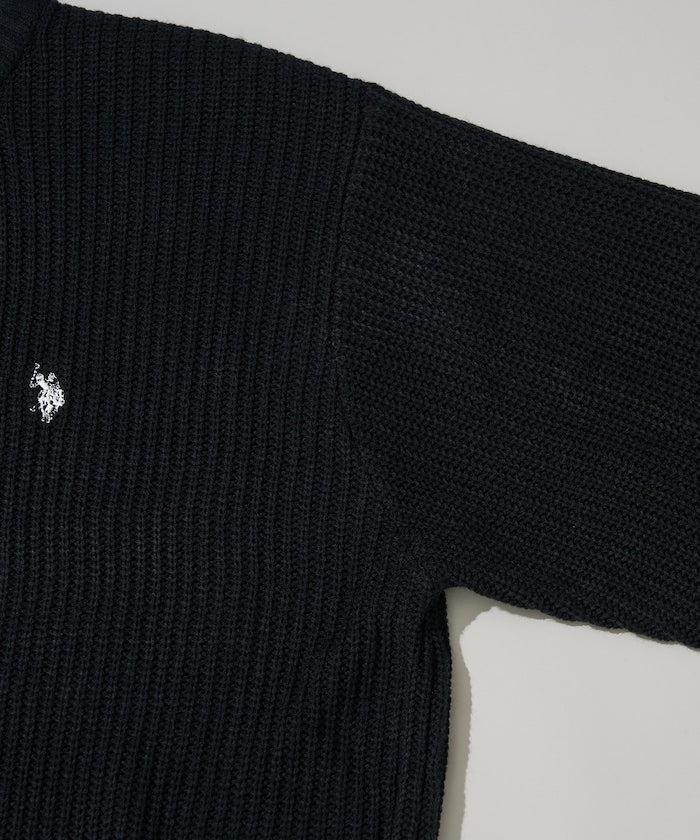 U.S. POLO ASSN. / 刺繡畔編圓領針織衫