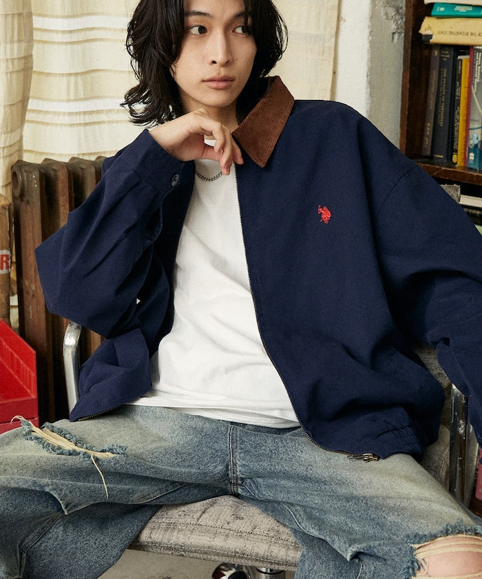 U.S. POLO ASSN. / 燈芯絨 拼接 立領外套