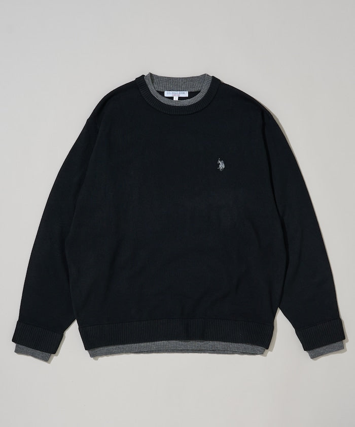 U.S. POLO ASSN. / FAKE LAYERED KNIT 雙層假兩件針織衫