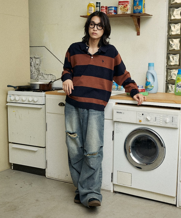 U.S. POLO ASSN. / SWEAT LIKE KNIT POLO衫