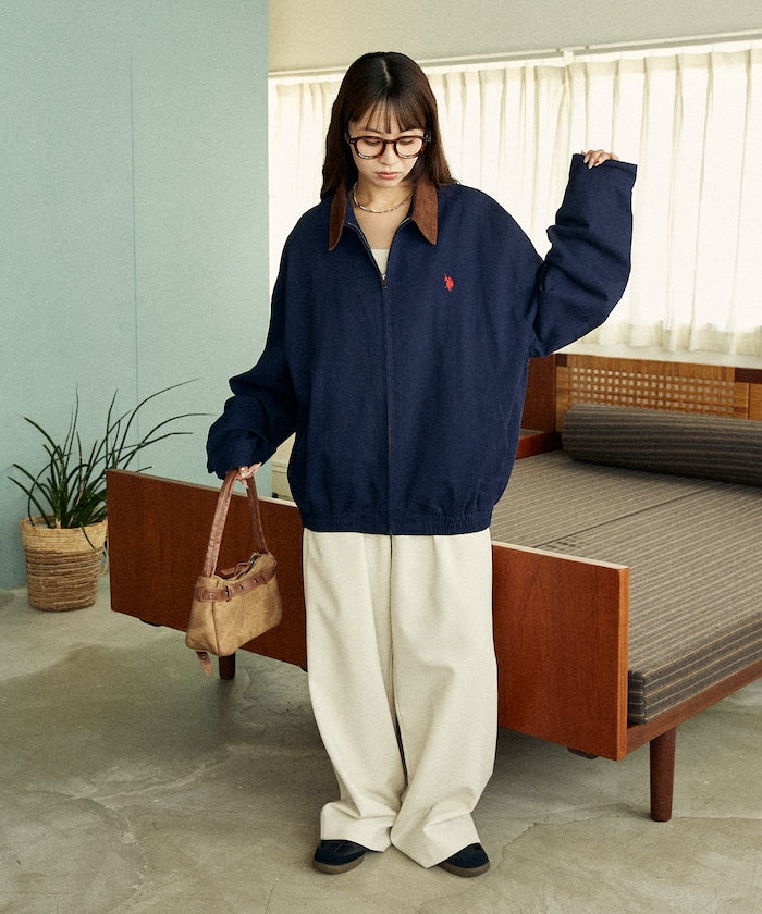 U.S. POLO ASSN. / 燈芯絨 拼接 立領外套