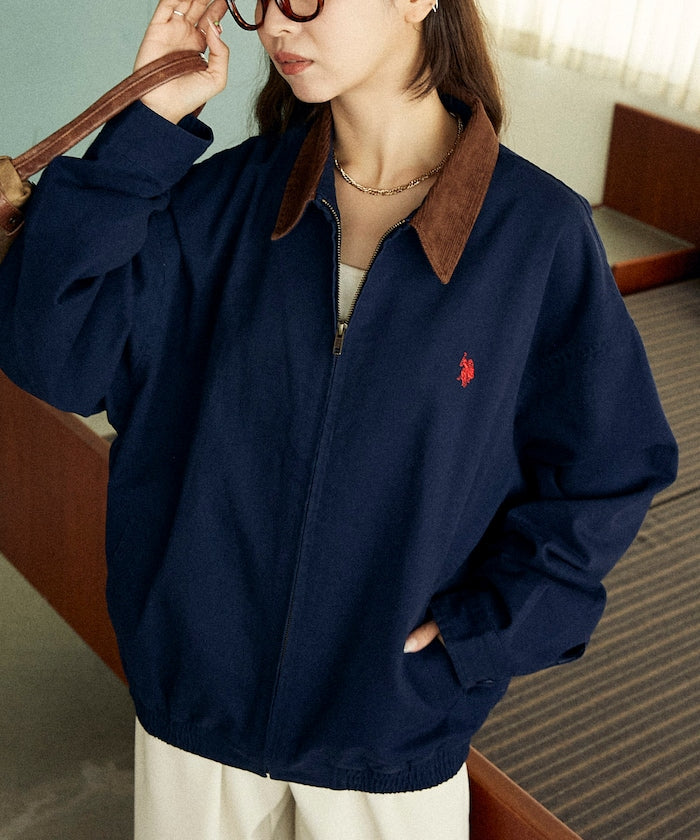 U.S. POLO ASSN. / 燈芯絨 拼接 立領外套
