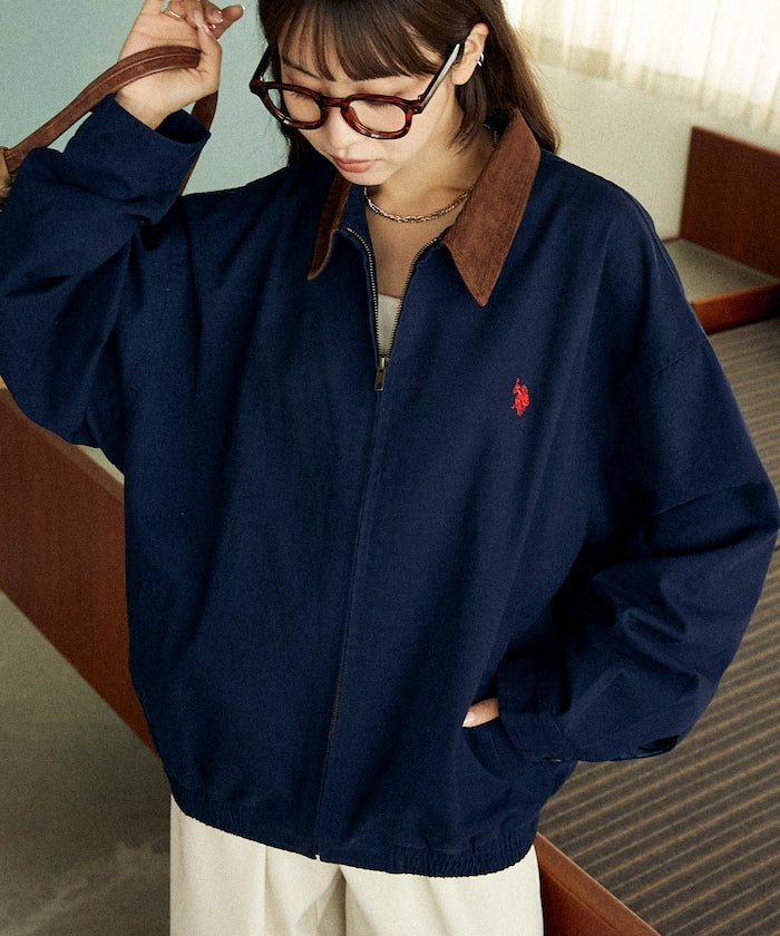 U.S. POLO ASSN. / 燈芯絨 拼接 立領外套