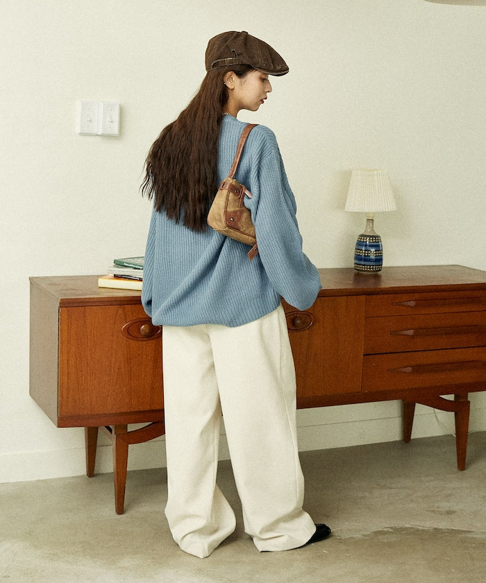 U.S. POLO ASSN. / 刺繡畔編圓領針織衫