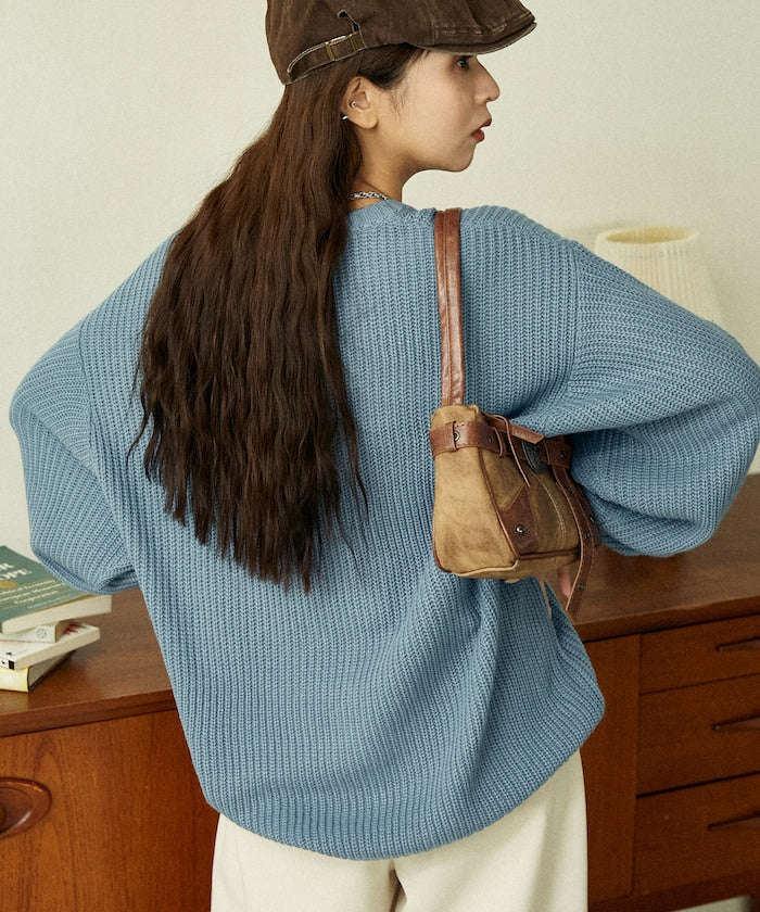 U.S. POLO ASSN. / 刺繡畔編圓領針織衫