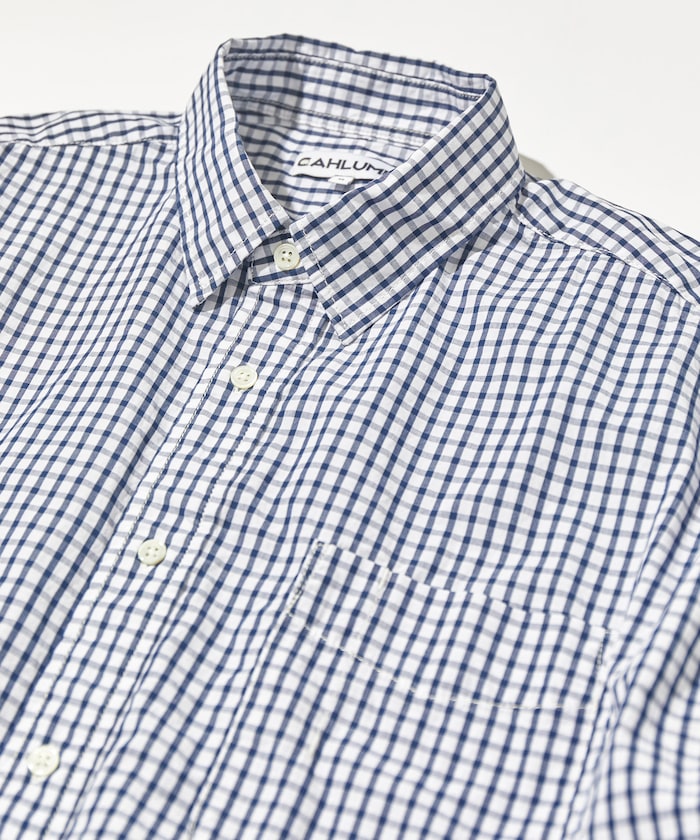 CAHLUMN Magazine Pocket Broad Shirt(Gingham) / 格紋襯衫