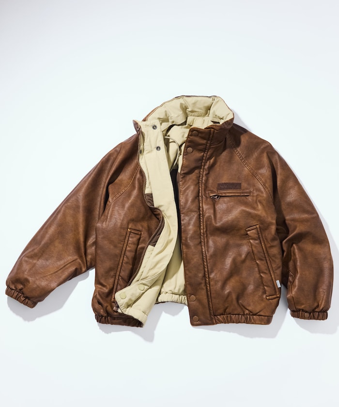 NAUTICA / 異材質雙面穿短版中綿外套