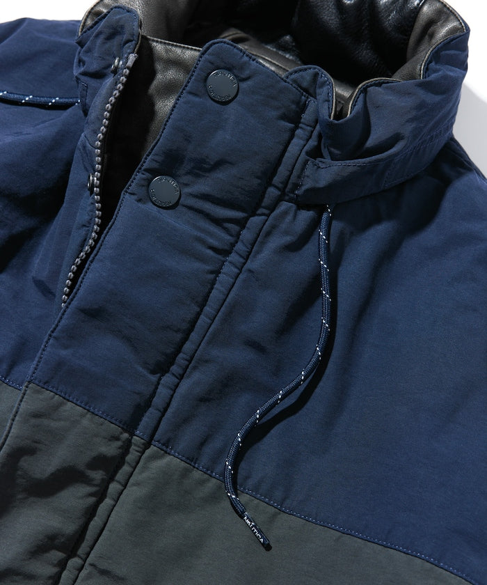 NAUTICA / 異材質雙面穿短版中綿外套