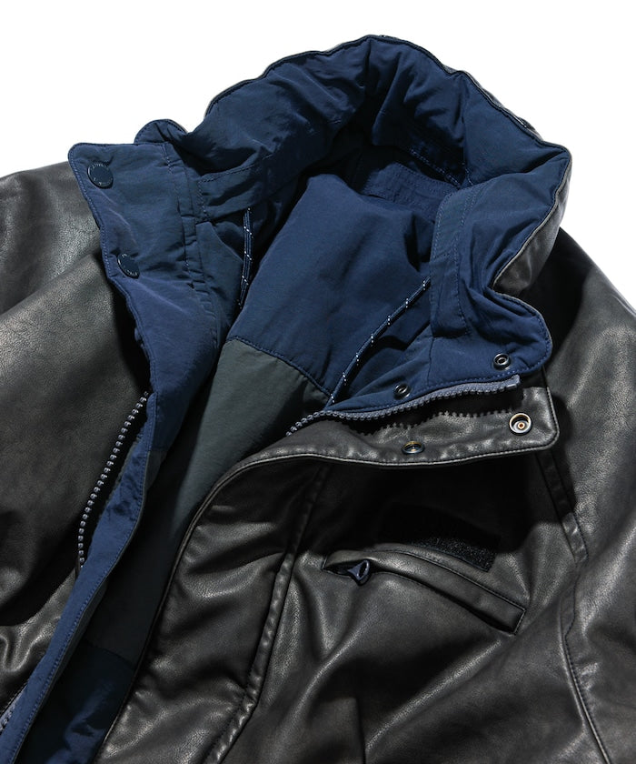 NAUTICA / 異材質雙面穿短版中綿外套