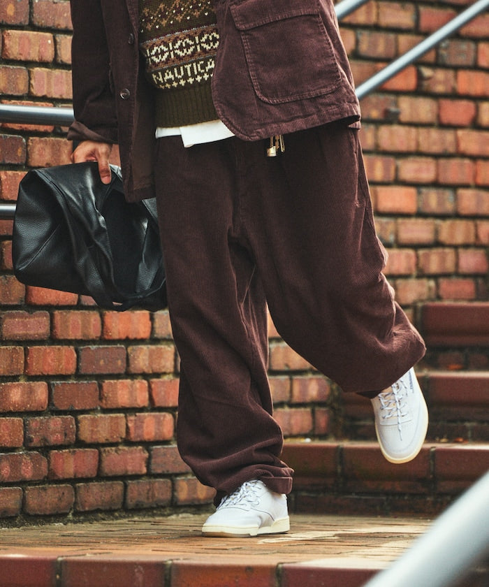 NAUTICA / 燈芯絨寬版褶裝長褲