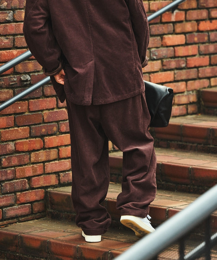 NAUTICA / 燈芯絨寬版褶裝長褲