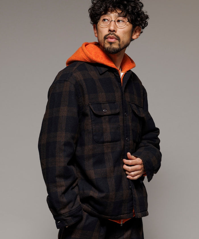 FREAK’S STORE / 水洗中綿 格紋襯衫 外套