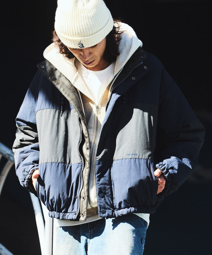 NAUTICA / 異材質雙面穿短版中綿外套