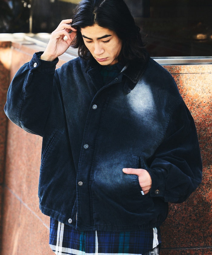 NAUTICA / 中綿漂染寬版燈芯絨短版外套