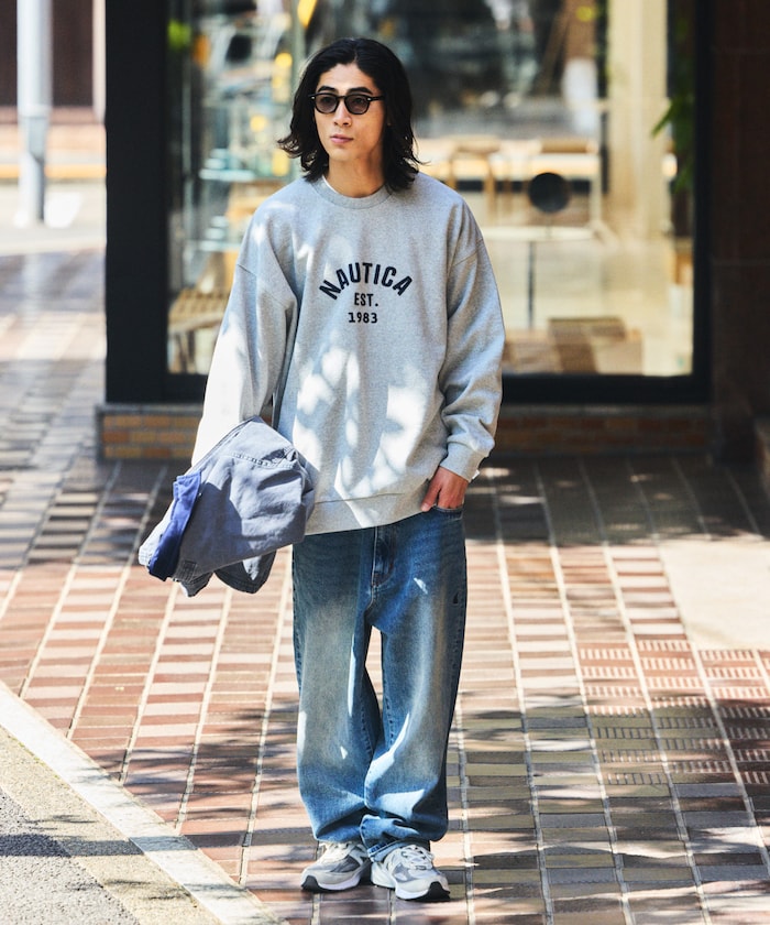 NAUTICA / 弧形標誌圓領衫