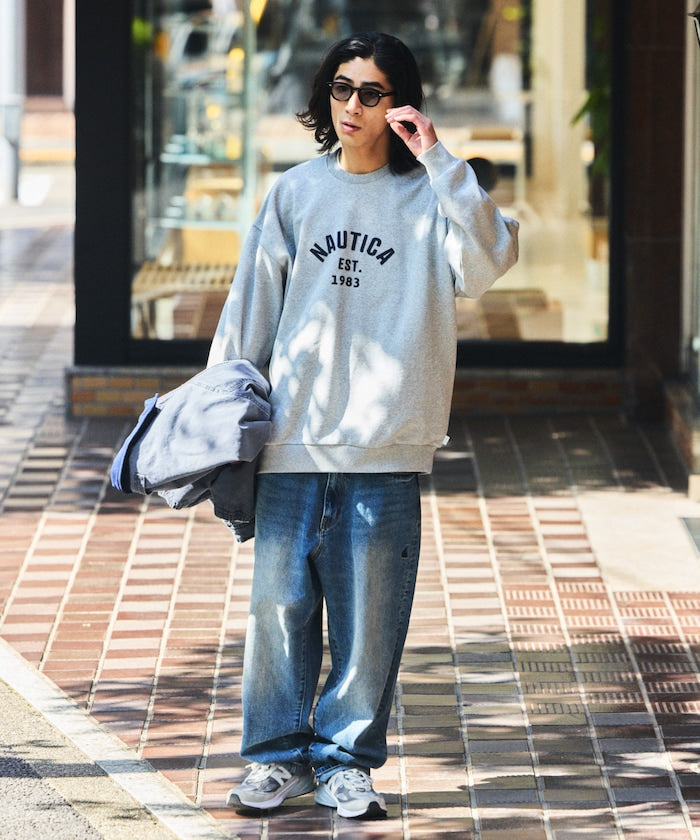 NAUTICA / 弧形標誌圓領衫