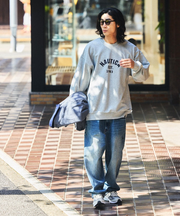 NAUTICA / 弧形標誌圓領衫