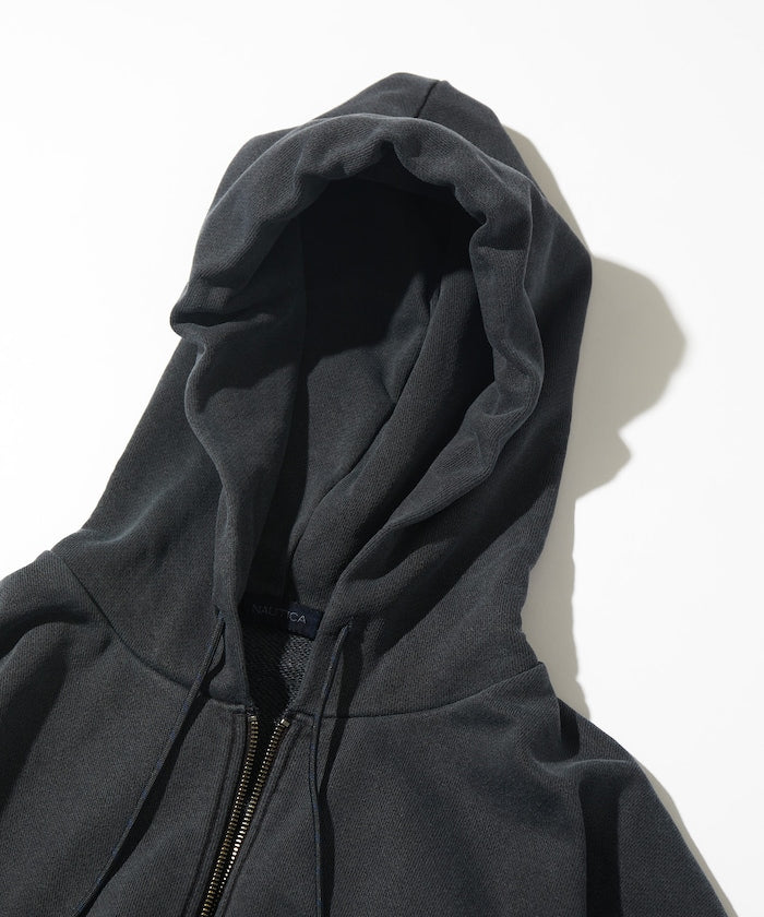 NAUTICA / 刷舊 雙向拉鍊帽衫