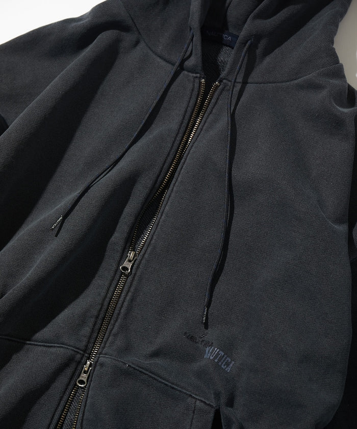 NAUTICA / 刷舊 雙向拉鍊帽衫