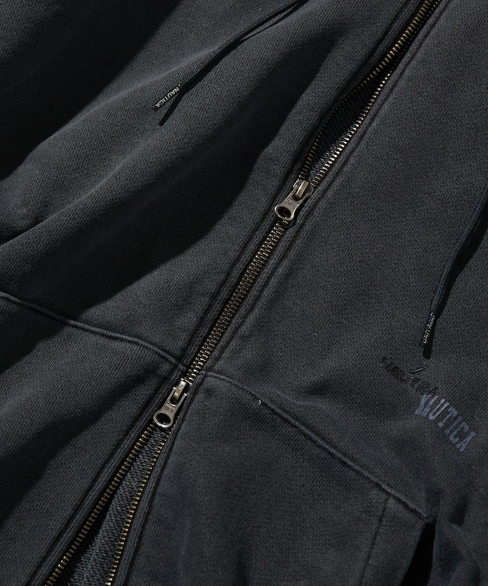 NAUTICA / 刷舊 雙向拉鍊帽衫