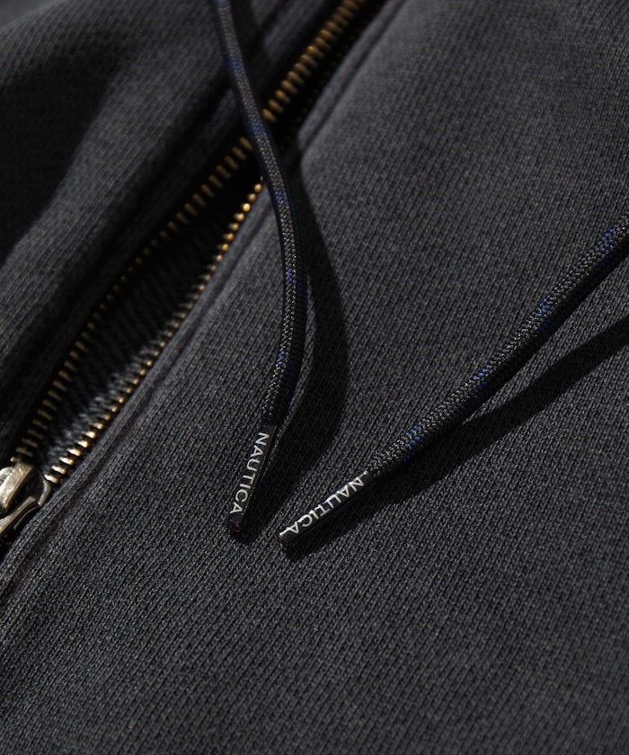 NAUTICA / 刷舊 雙向拉鍊帽衫