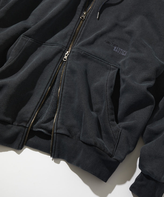 NAUTICA / 刷舊 雙向拉鍊帽衫