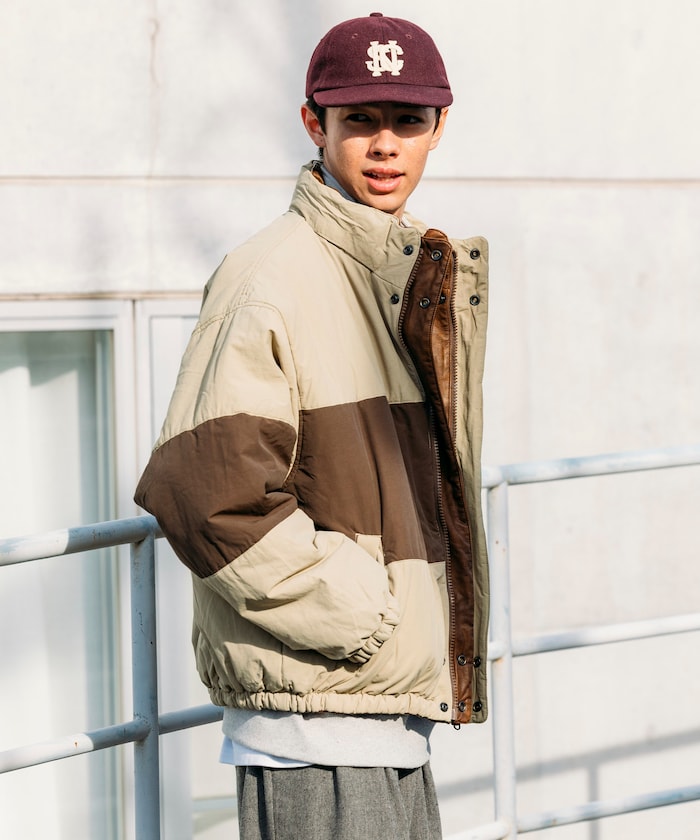 NAUTICA / 異材質雙面穿短版中綿外套