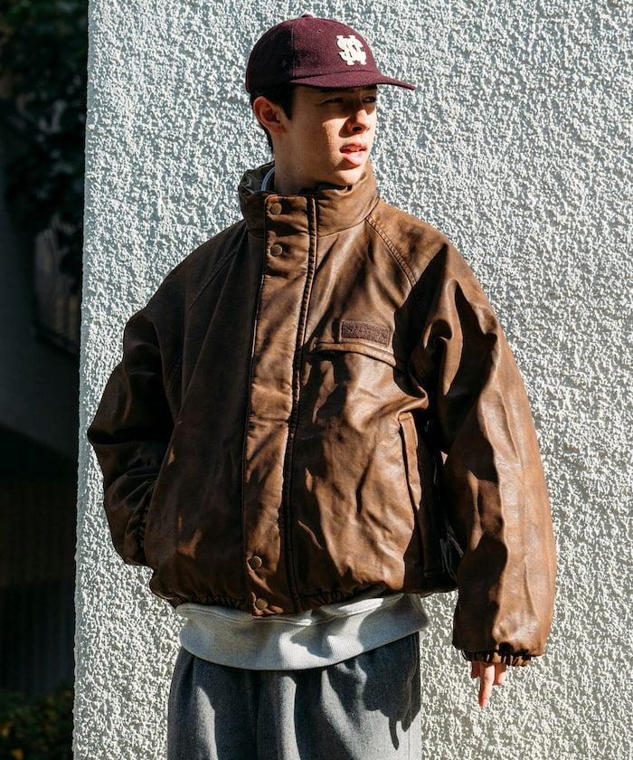 NAUTICA / 異材質雙面穿短版中綿外套