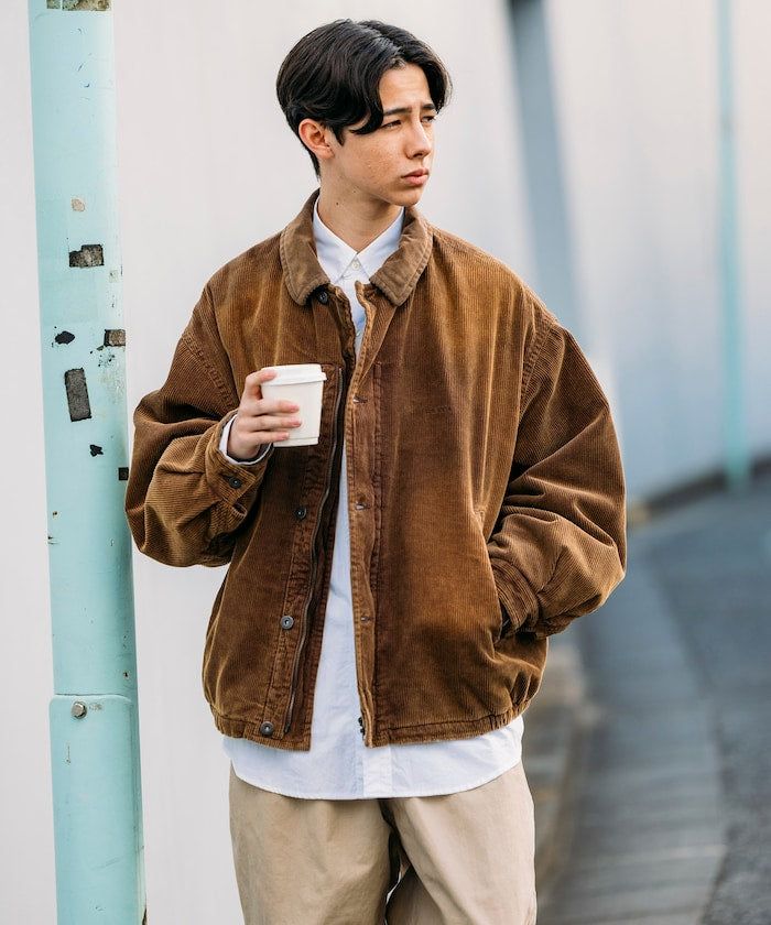 NAUTICA / 中綿漂染寬版燈芯絨短版外套