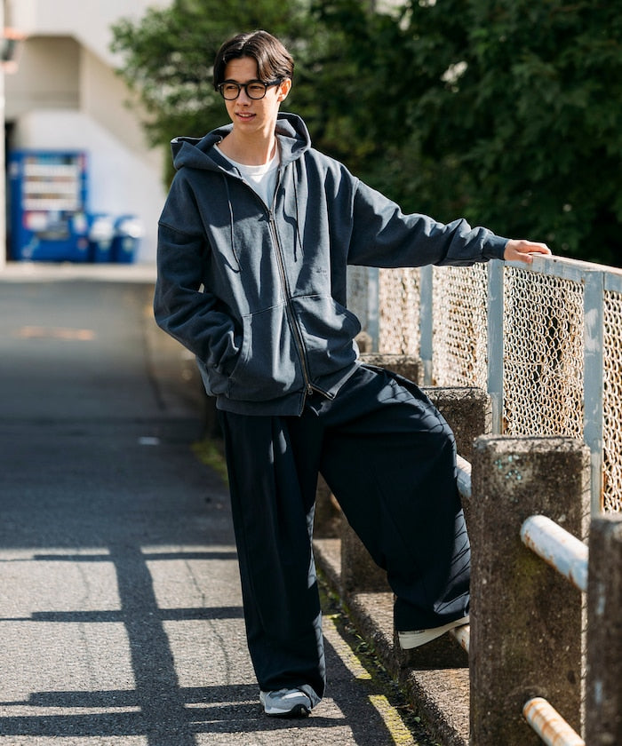 NAUTICA / 刷舊 雙向拉鍊帽衫