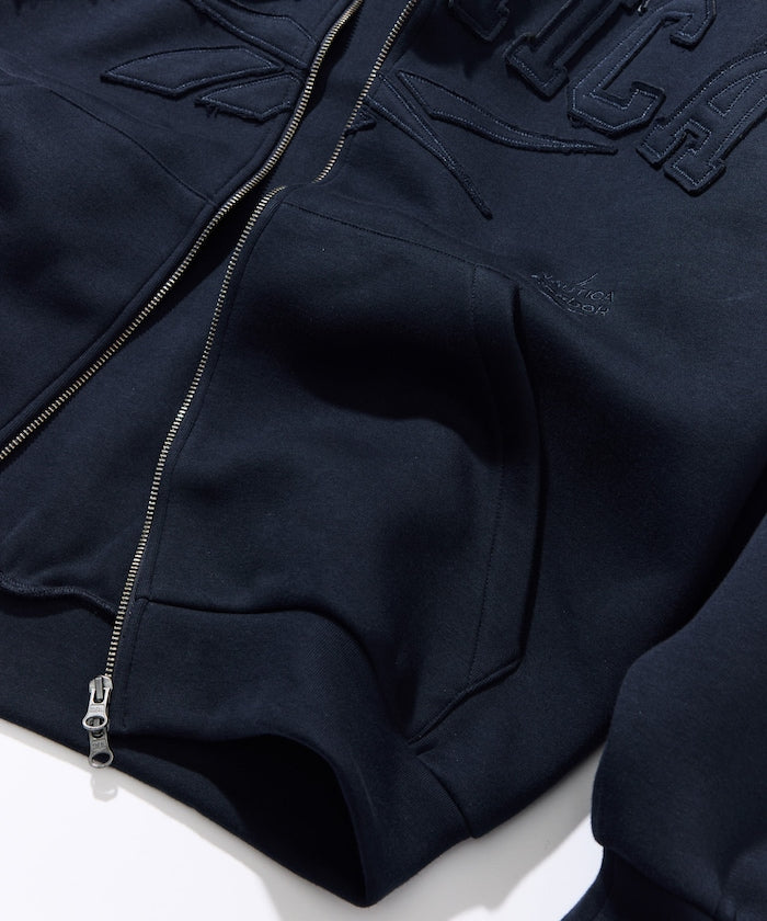 NAUTICA JP X REEBOK / 雙品牌拱形字樣 拉鍊連帽衫