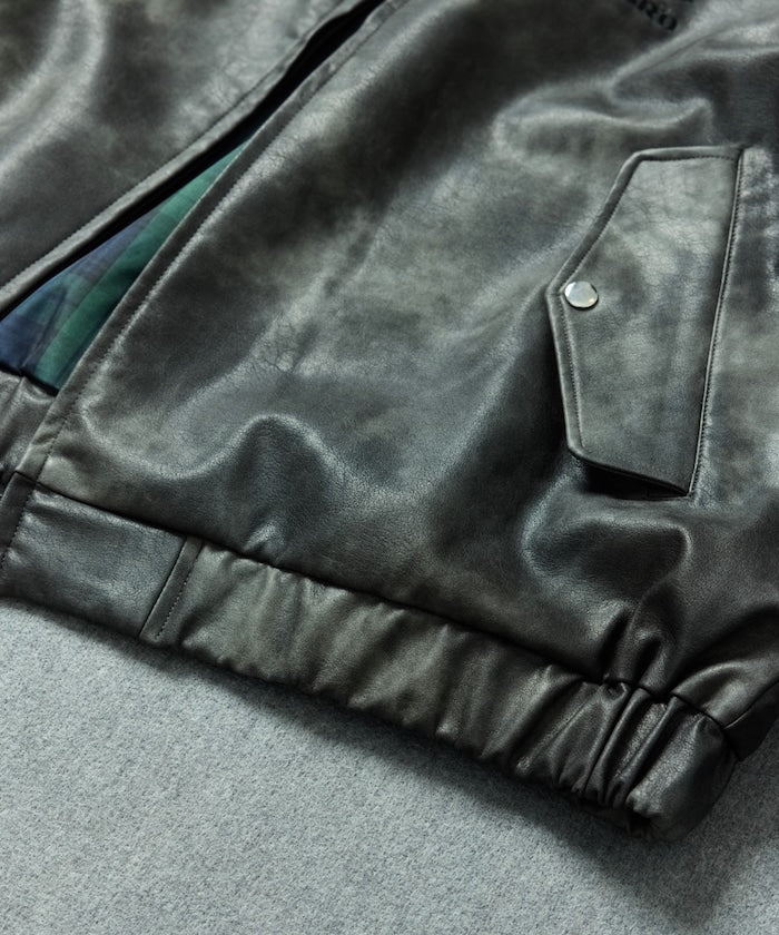 UMBRO x FREAK’S STORE / 別注 Leatherette Stand Collar Blouson 仿皮革 立領拉鍊外套