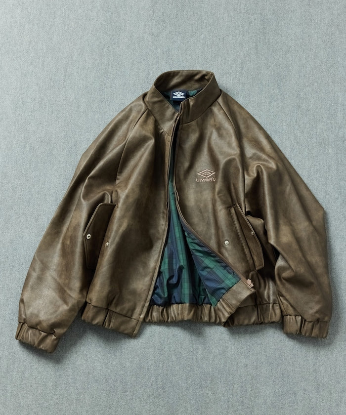 UMBRO x FREAK’S STORE / 別注 Leatherette Stand Collar Blouson 仿皮革 立領拉鍊外套