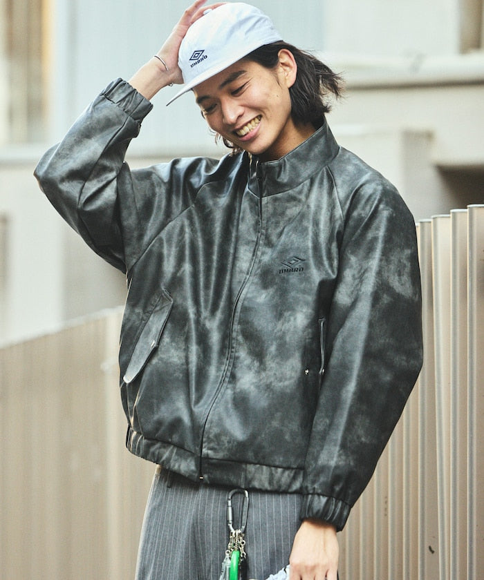 UMBRO x FREAK’S STORE / 別注 Leatherette Stand Collar Blouson 仿皮革 立領拉鍊外套
