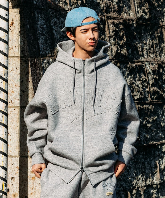 NAUTICA JP X REEBOK / 雙品牌拱形字樣 拉鍊連帽衫