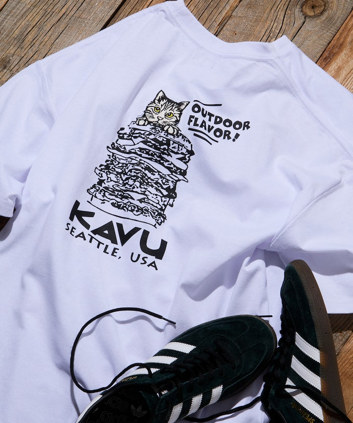 KAVU × FREAK'S STORE / 漢堡貓刺繡 短袖T恤