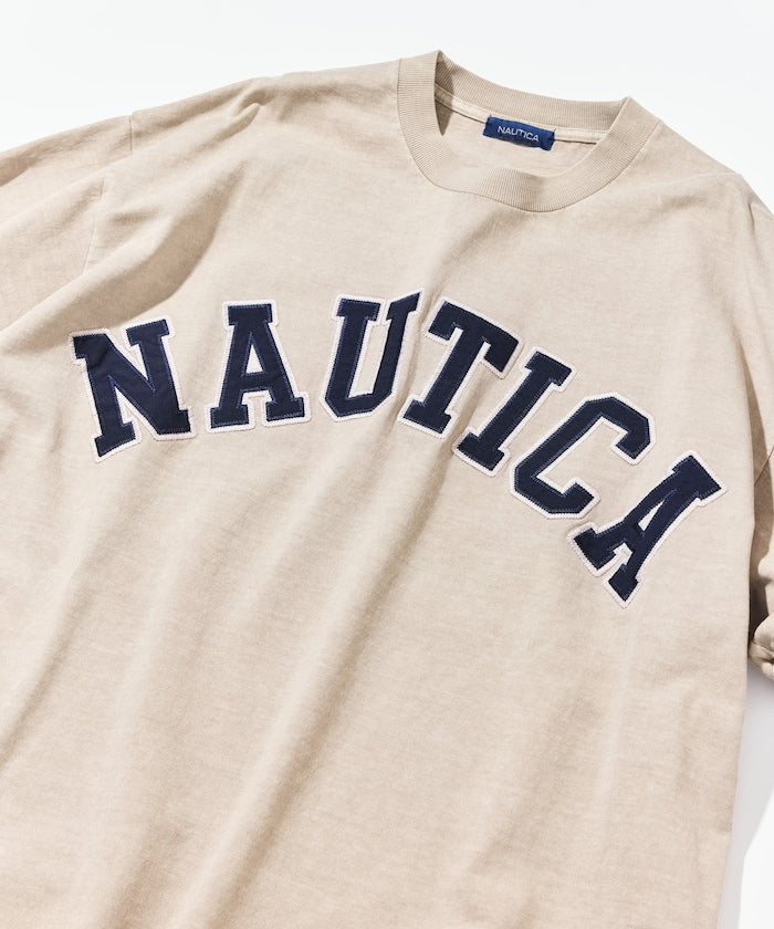 NAUTICA JP / 刷舊 弧形標誌 短袖T恤