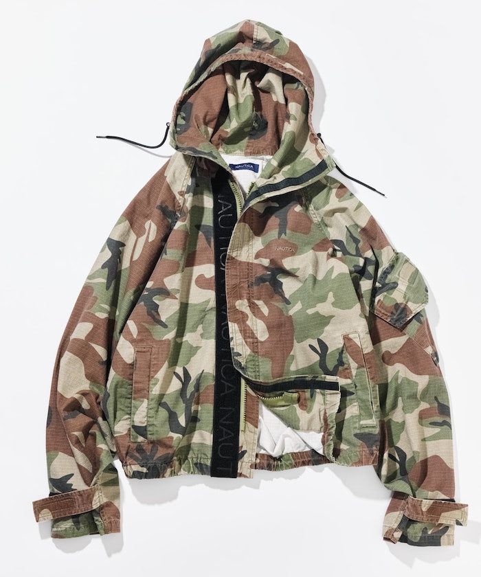 NAUTICA JP / 迷彩抽繩軍事短款外套