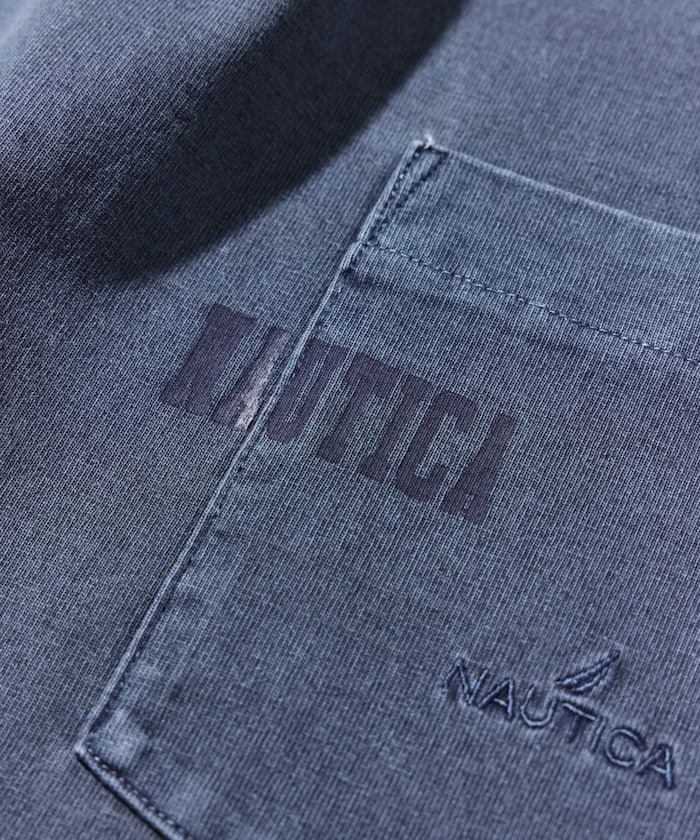 NAUTICA JP / 刷舊 口袋短袖T恤